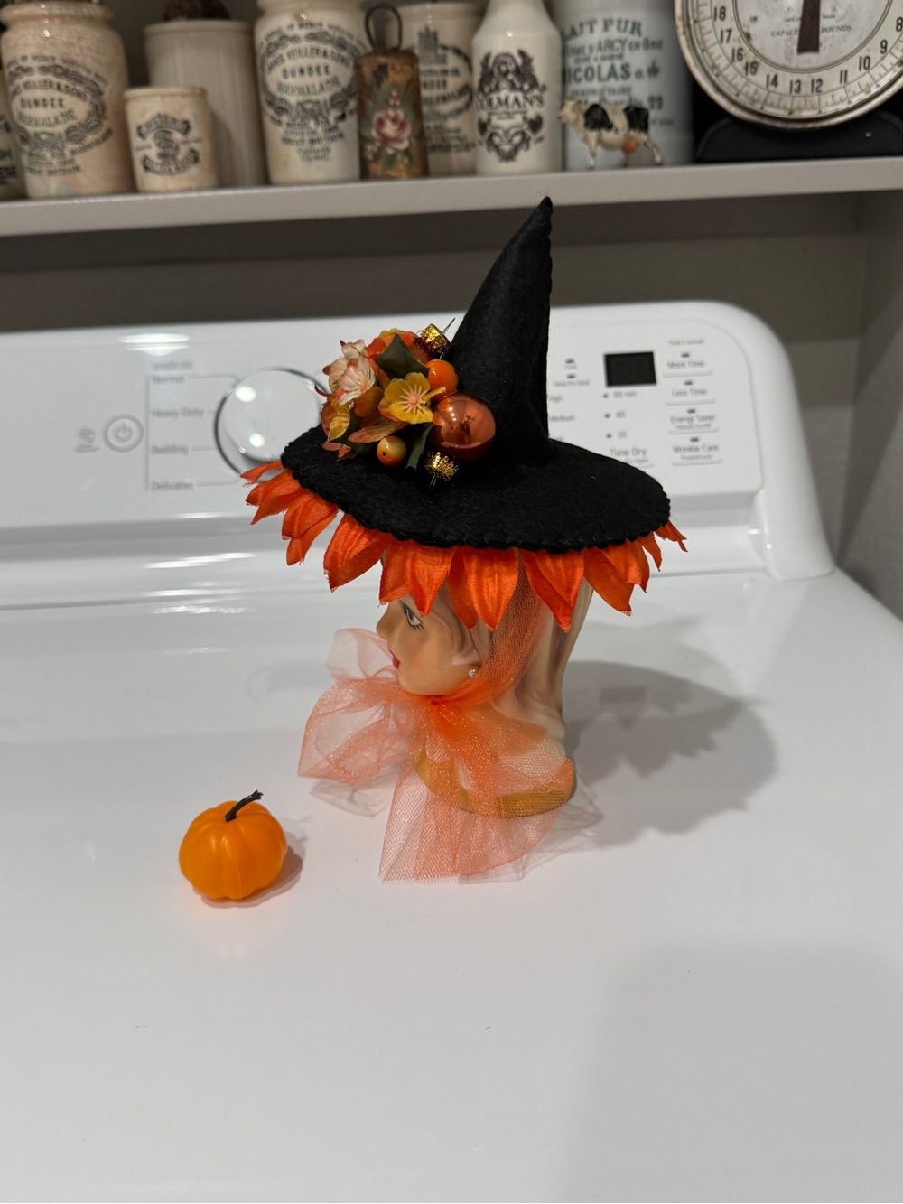 OOAK Fall Teen Witch Head Vase made by Me! - Picture 7 of 17